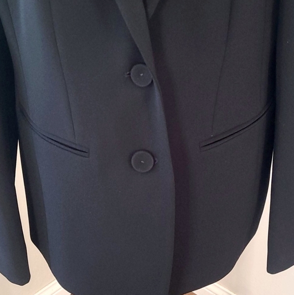 NWT Lafayette 148 Classic Black 2 Button Crepe Blazer 14 - Picture 4 of 9